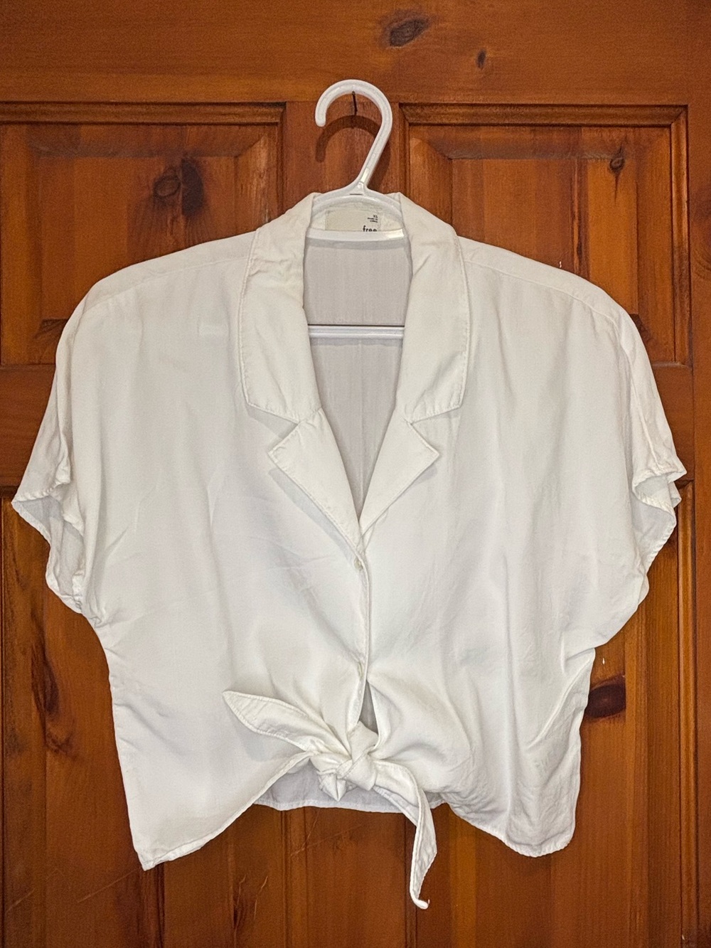 Aritzia Wilfred Free White Front Tie Button-Down Shirt Size XS